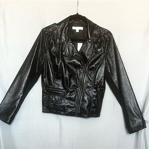 New Black Faux Leather Jacket